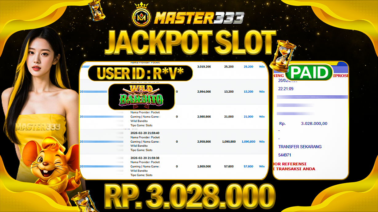 JACKPOT 3.028.000 JUTA DI POCKET GAMING SLOT GAMES WILD BANDITO SAH LUNAS