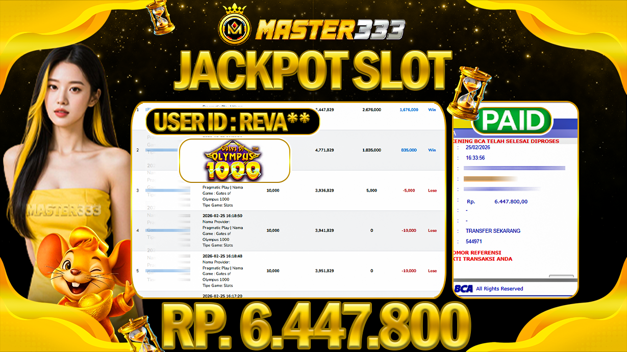 JACKPOT 6.447.800 JUTA DI PRAGMATIC PLAY SLOT GATES OF OLYMPUS 1000 GATE SAH LUNAS