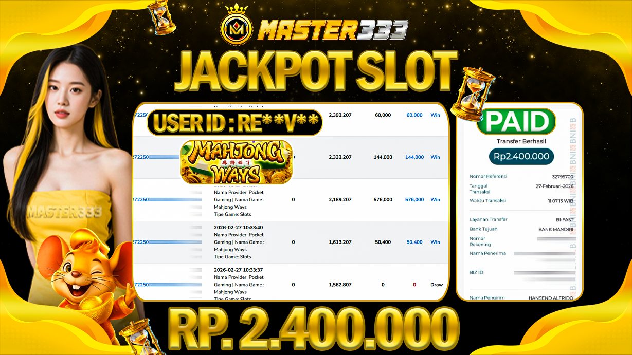 JACKPOT 2.400.000 JUTA DI PG SOFT SLOT MAHJONG WAYS 1 SAH LUNAS