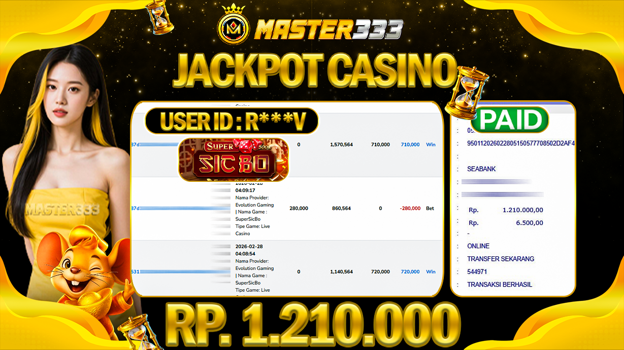 JACKPOT 1.210.000 JUTA DI LIVE GAMES GAMES SICBO SAH LUNAS