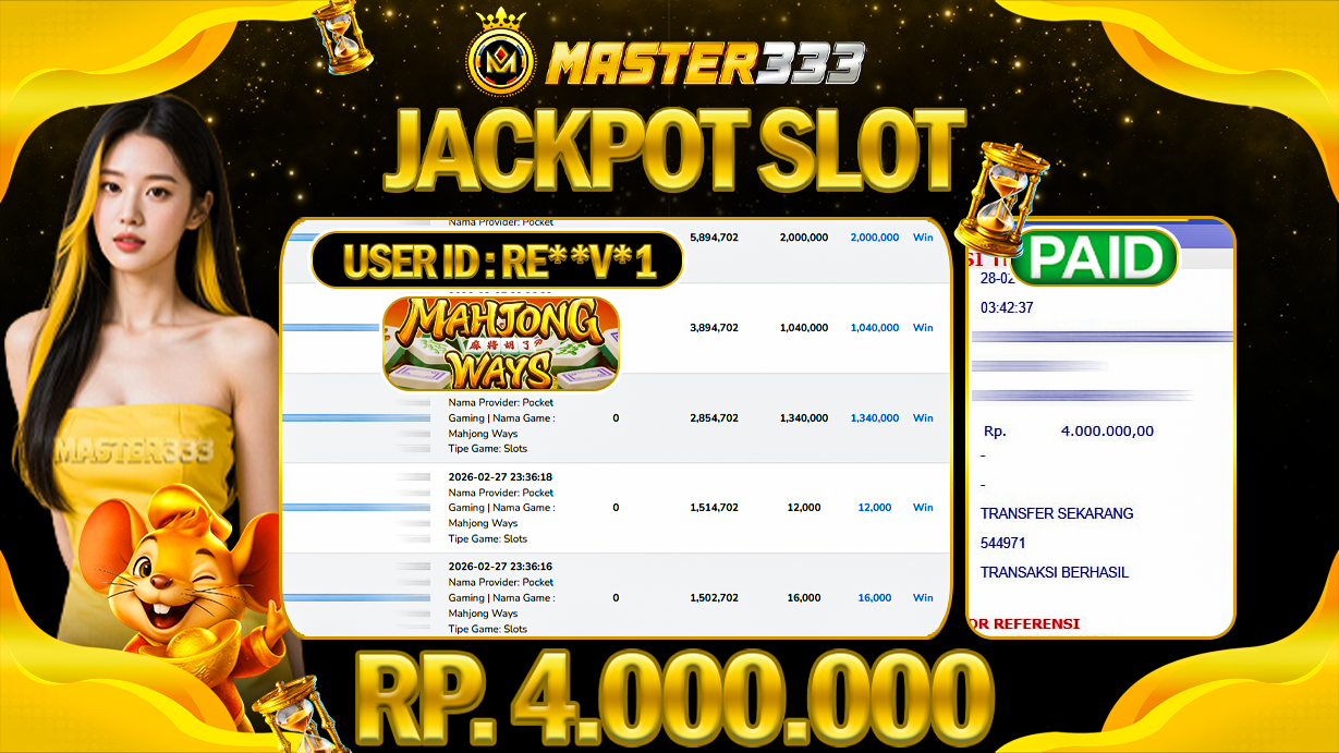 JACKPOT 4.000.000 JUTA DI PG SOFT SLOT MAHJONG WAYS 1 SAH LUNAS