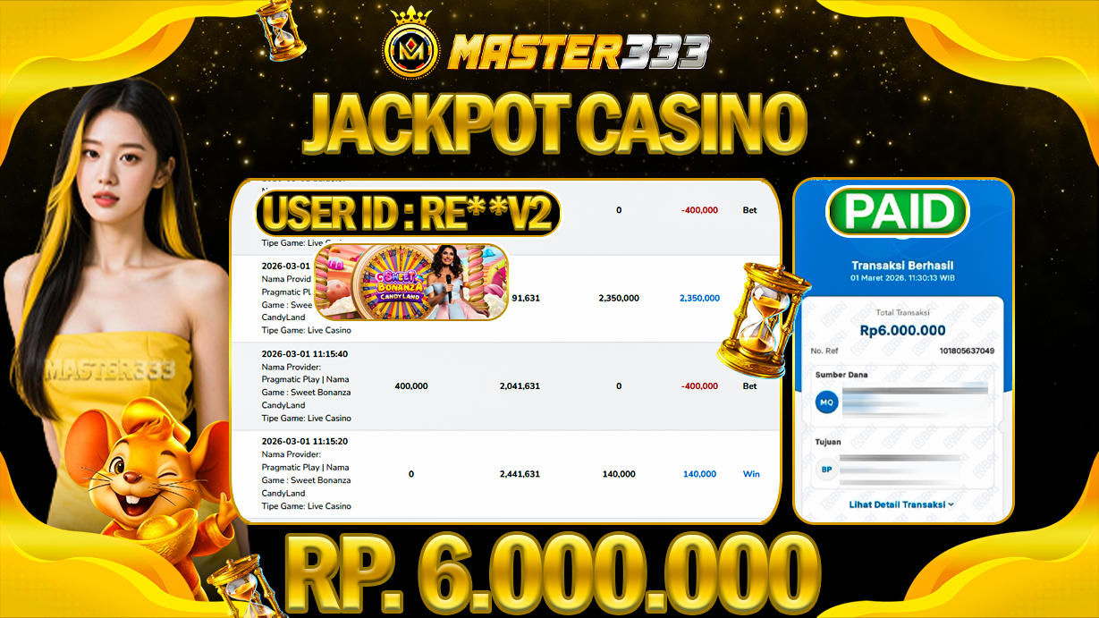 JACKPOT 6.000.000 JUTA DI LIVE CASINO GAMES SWEET BONANZA CANDYLAND SAH LUNAS