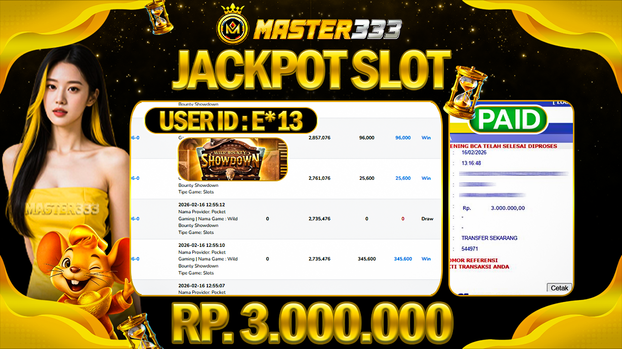 JACKPOT 3.000.000 DI POCKET GAMING GAMES WILD BOUNTY SHOWDOWN SAH LUNAS